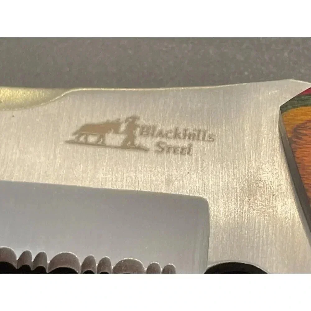 Blackhills Steel Frostwood Wood Hunter Bowie 9.5” Hunting Knife Nylon Sheath NEW